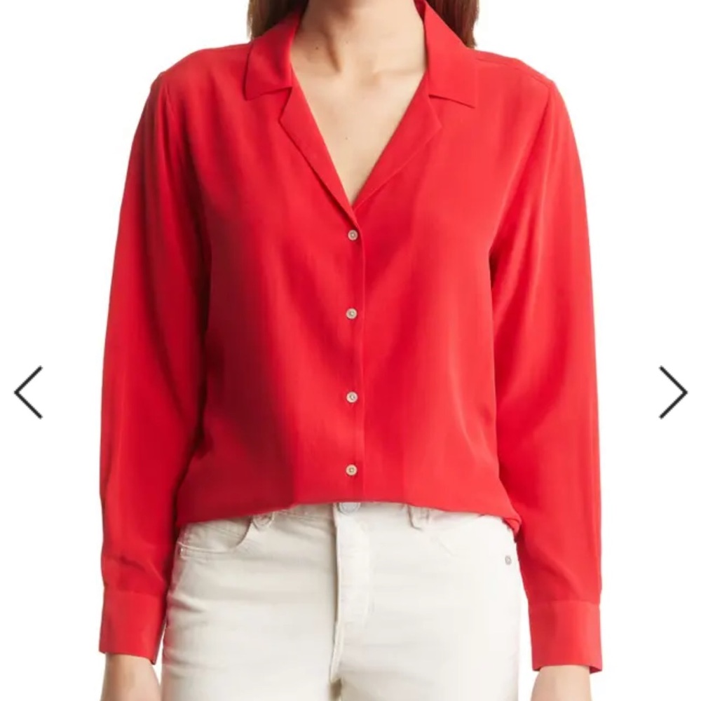 Tommy Bahama Tove Silk Shirt Long Sleeve Red Size XL